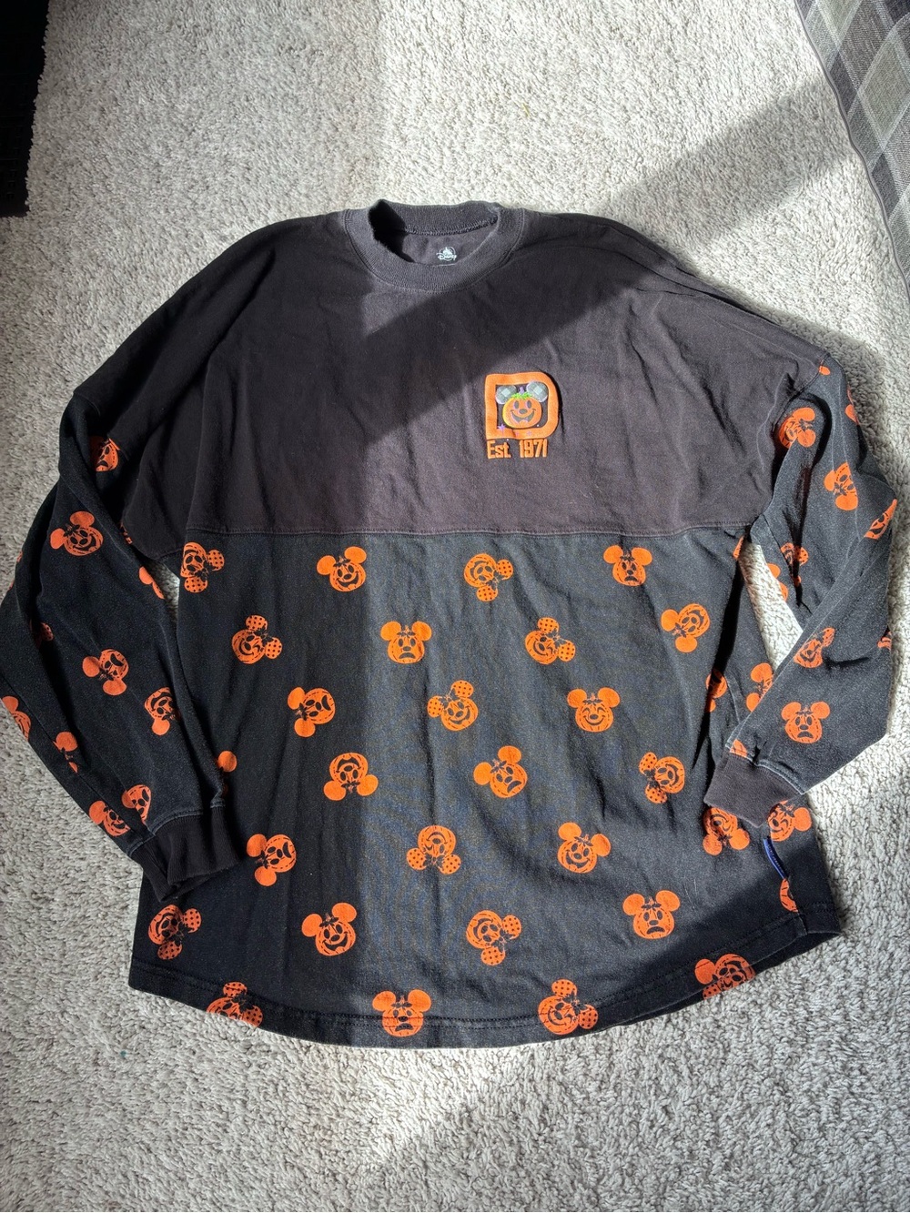 Adult Disney Black & Orange Halloween Mickey Spirit Jersey